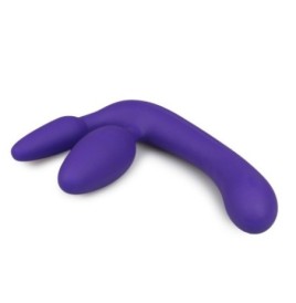 Fallo anale vaginale indossabile senza imbragatura triple purply