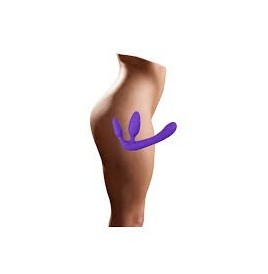 Fallo anale vaginale indossabile senza imbragatura triple purply