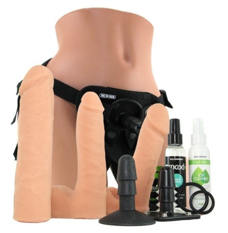 kit fallo indossabile dildo con ventosa strap on vaculock dual density