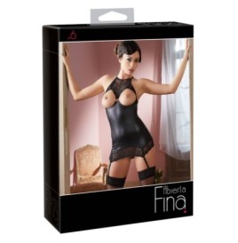 Mini Sexy Abito Similpelle Con Autoreggenti - Corsetti e Guepiere -...