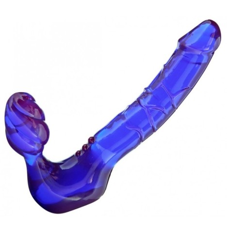 Fallo dildo doppio indossabile per donna senza imbragatura straples purple