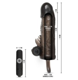 Guaina fallica indossabile vibrante per pene Dick ball sleeve con a...