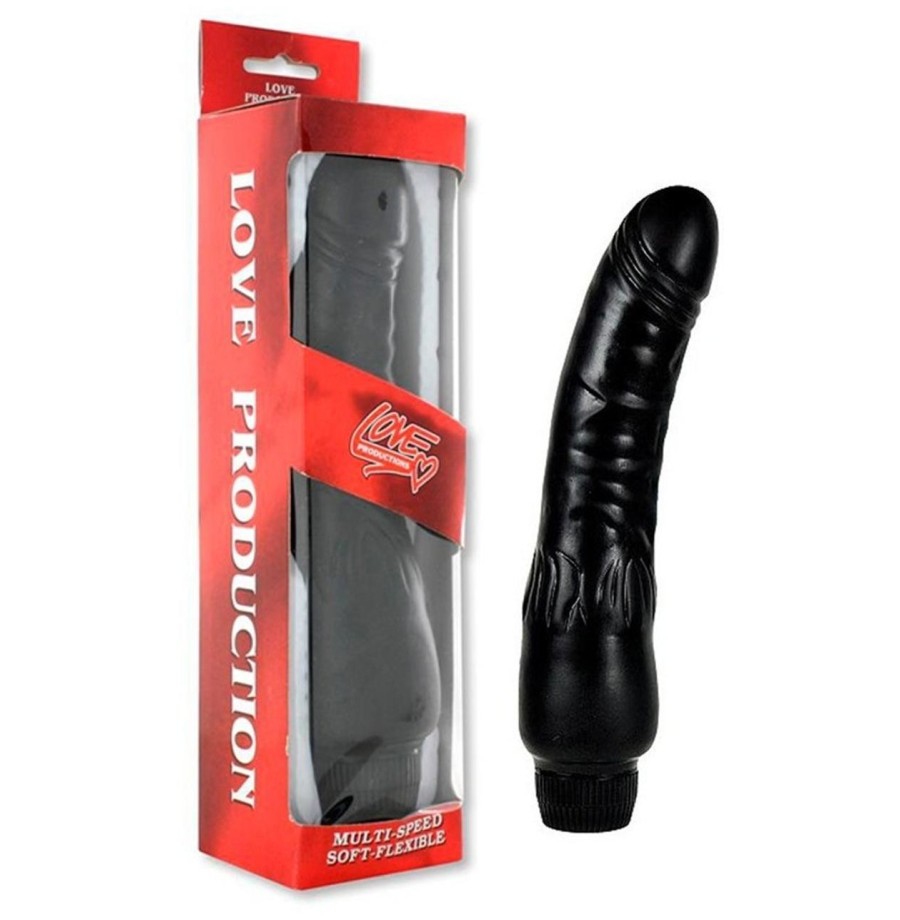 Vibratore Realistico the black dildo fallo vaginale soft love