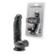 Fallo vaginale realistico dildo con ventosa nero black con testicoli cock 6