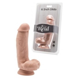 Fallo vaginale realistico dildo con ventosa nero chiaro con testicoli color carne chiaro cock 6 flesh