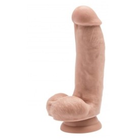 Fallo vaginale realistico dildo con ventosa nero chiaro con testicoli color carne chiaro cock 6 flesh