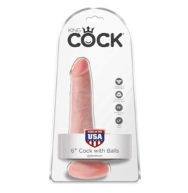 Dildo con ventosa fallo realistico vaginale king cock 6 testicoli