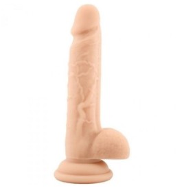 Fallo realistico dildo vaginale con ventosa e testicoli in silicone rod slim flesh 7