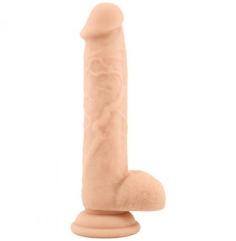 Fallo realistico dildo vaginale con ventosa e testicoli in silicone Brush safe flesh 8