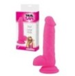 Dildo Fallo realistico Vaginale con testicoli  ventosa in silicone rod Large Pink