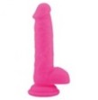 Dildo Fallo realistico Vaginale con testicoli  ventosa in silicone rod Large Pink