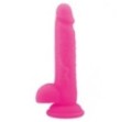 Dildo Fallo realistico Vaginale con testicoli  ventosa in silicone rod Slim Pink