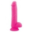 Dildo Fallo realistico Vaginale con testicoli  ventosa in silicone brush Pink 8,5