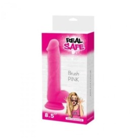 Dildo Fallo realistico Vaginale con testicoli  ventosa in silicone brush Pink 7,5