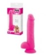 Dildo Fallo realistico Vaginale con testicoli  ventosa in silicone brush Pink 8,5