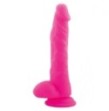 Dildo Fallo realistico Vaginale con testicoli  ventosa in silicone stocky long Pink 9,5