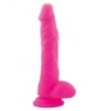 Dildo Fallo realistico Vaginale con testicoli  ventosa in silicone stocky long Pink 9,5