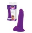 Realistico dildo fallo Vaginale con testicoli ventosa in silicone squad purple