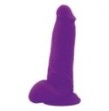 Realistico dildo fallo Vaginale con testicoli ventosa in silicone squad purple