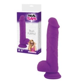 Realistico dildo fallo Vaginale con testicoli ventosa in silicone Brush purple