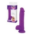 Realistico dildo fallo Vaginale con testicoli ventosa in silicone Brush purple