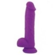 Realistico dildo fallo Vaginale con testicoli ventosa in silicone Brush purple