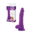 Realistico dildo fallo Vaginale con testicoli ventosa in silicone Stocky long purple