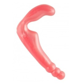 Fallo strap on indossabile dildo vaginale anale in premium silicone rosa senza imbragatura