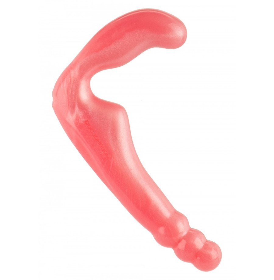 Fallo strap on indossabile dildo vaginale anale in premium silicone rosa senza imbragatura