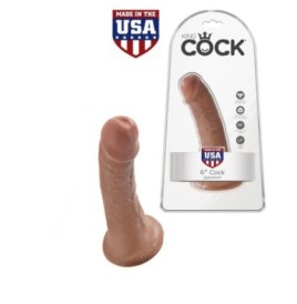 Fallo con ventosa dildo realistico vaginale king cock 6 tan