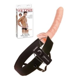 Vibratore realistico strap on indossabile dildo fallo cavo vaginale con imbragatura per lui