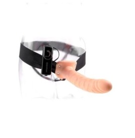 Vibratore realistico strap on indossabile dildo fallo cavo vaginale con imbragatura per lui