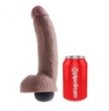 Fallo realiistico vaginale squirting dildo king cock 9 con testicoli marrone