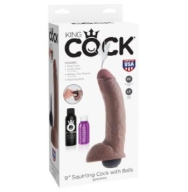 Fallo realiistico vaginale squirting dildo nero king cock 9 nero con testicoli