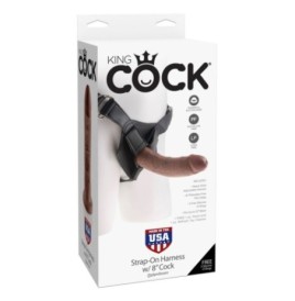 Fallo realistico indossabile strap on dildo vaginale anale king cock herness 8 brown