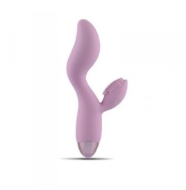 Vibratore rabbit vaginale doppio in silicone rosa dildo vibrante con stimolatore clitoride