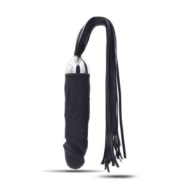 vibratore realistico Fallo anale vaginale vibrante dildo realistico in silicone con frusta bondage fetish nera