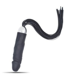 vibratore realistico Fallo anale vaginale vibrante dildo realistico in silicone con frusta bondage fetish nera