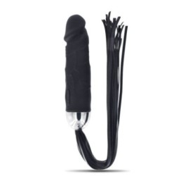 vibratore realistico Fallo anale vaginale vibrante dildo realistico in silicone con frusta bondage fetish nera