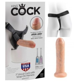 Fallo king cock dildo strap on indossabile realistico pene finto uncut cock 7 flesh