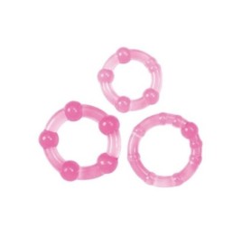 kit anello fallico 3pz contro eiaculazione precoce sex toys cockring rosa