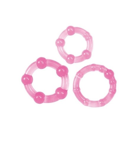 kit anello fallico 3pz contro eiaculazione precoce sex toys cockring rosa