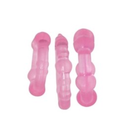 kit anello fallico 3pz contro eiaculazione precoce sex toys cockring rosa