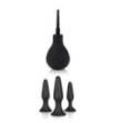 kit plug fallo anale con ventosa dildo fallo in silicone sex toys stimolatore nero con doccia intima