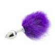 Plug anale con coda viola dildo in acciaio metallo fallo sex toys realistico butt pon tail purple