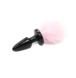 Plug anale nero butt dildo con coda pink rosa fallo anal black maxi sex toys uomo e donna