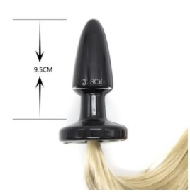 Plug anale con coda dildo butt in silicone fallo indossabile nero black sex toys