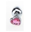 Plug anale mini in metallo acciaio dildo con pietra gioiello cuore rosa fallo anal butt