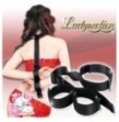 Costrittivo easy back arms restraint black collare bondage con manette fetish restriant nero