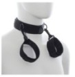 Costrittivo easy cuffs collar arms restraint black collare con manette sexy bondage harness fetish nero